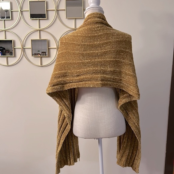 C.C. Woman’s Ultra soft chenille ribbed oblong scarf mustard knit shawl wrap - Picture 8 of 12